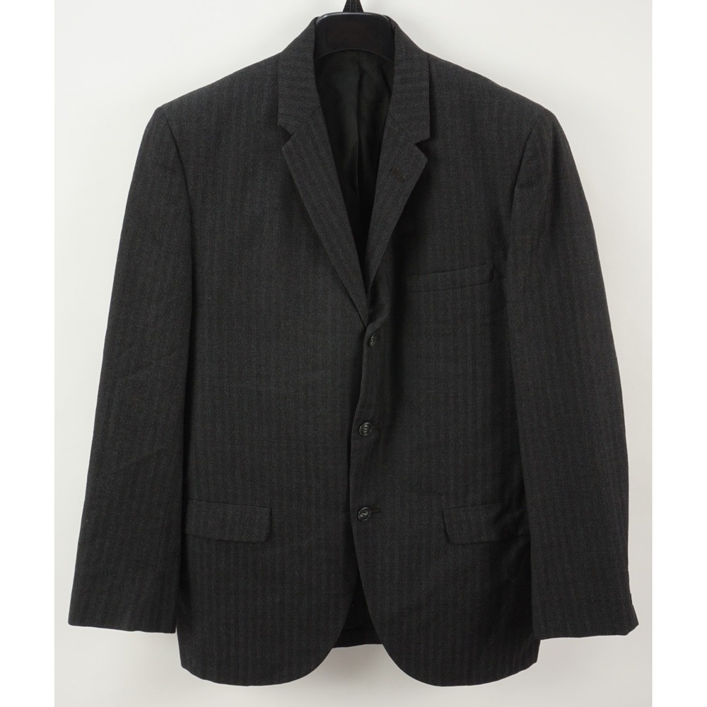 Vintage‎ 1940s WW2 Era Sears Bespoke Herringbone Sport Coat Men's Charcoal Gray